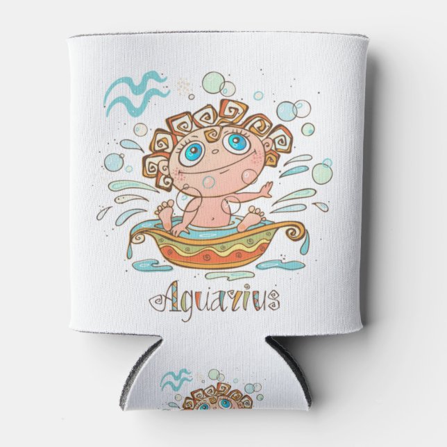 Aquarius Cartoon Baby Can Cooler (Front)