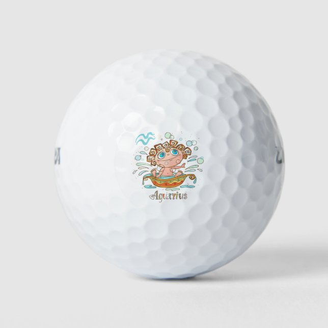 Aquarius Cartoon Baby Golf Balls (Front)
