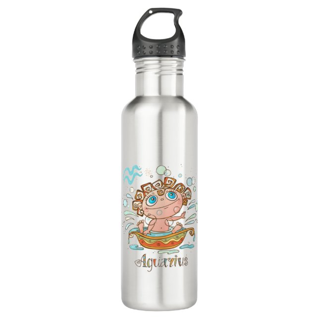 Aquarius Cartoon Baby Stainless Steel Water Bottle (Front)