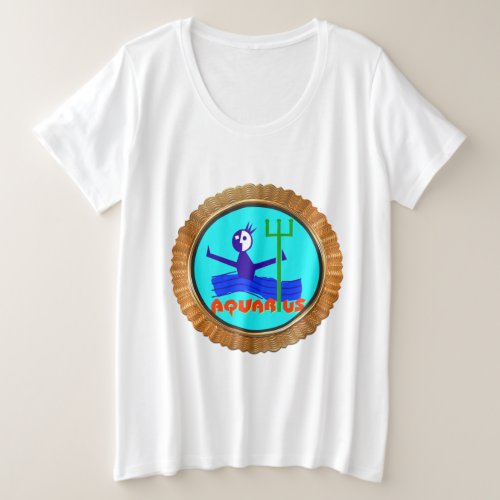 Aquarius cartoon the water bearer Horoscope Plus Size T_Shirt