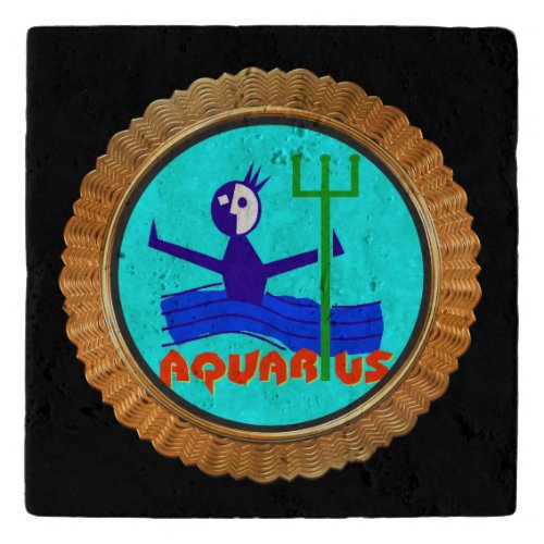 Aquarius cartoon the water bearer Horoscope Trivet