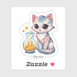 Aquarius Celestial Zodiac Sticker - Water Bearer