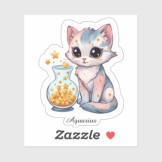 Aquarius Celestial Zodiac Sticker - Water Bearer