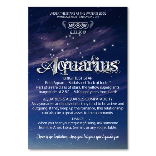 Aquarius Centerpiece Table Card
