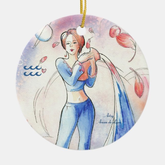 Aquarius Ceramic Ornament (Front)