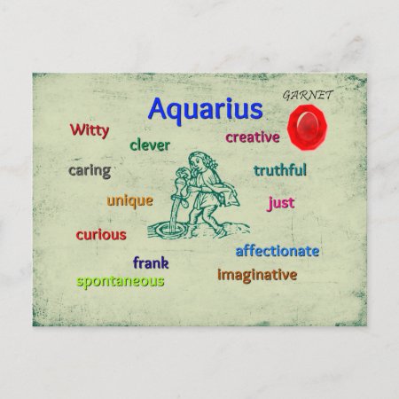 Aquarius Characteristics Zodiac Card