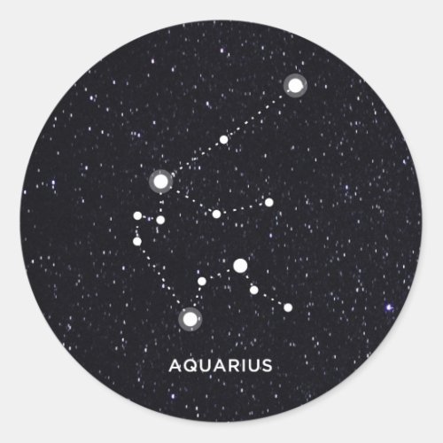 Aquarius Classic Round Sticker