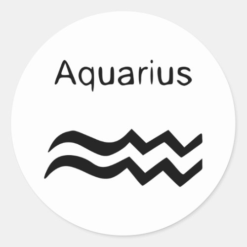 Aquarius Classic Round Sticker