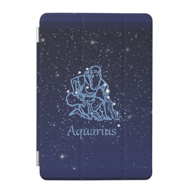 Aquarius Constellation and Zodiac Sign with Stars  iPad Mini Cover (Front)