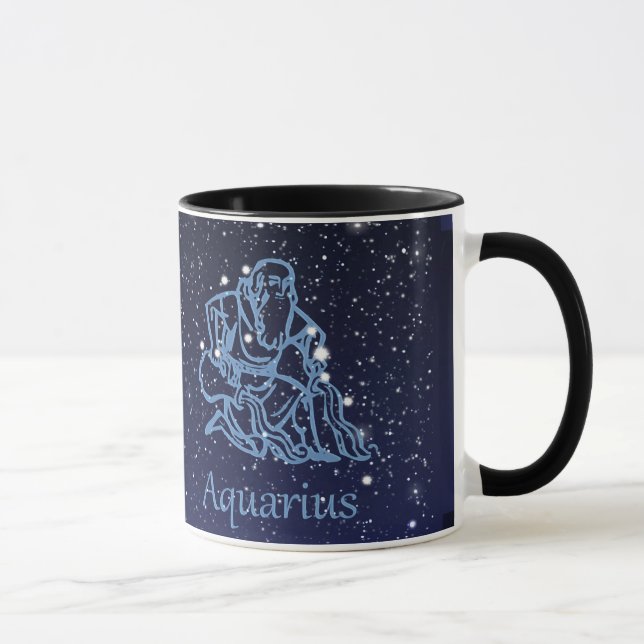 Aquarius Constellation and Zodiac Sign with Stars Mug (Right)