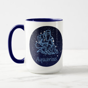 Aquarius Constellation and Zodiac Sign with Stars Mug