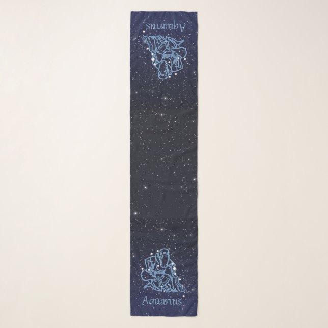 Aquarius Constellation and Zodiac Sign with Stars Scarf (Front)