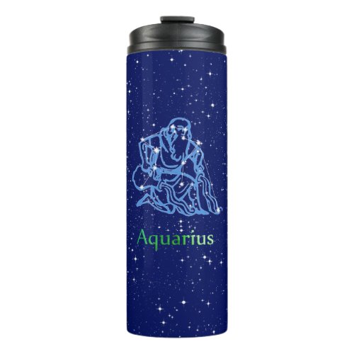 Aquarius Constellation and Zodiac Sign with Stars Thermal Tumbler