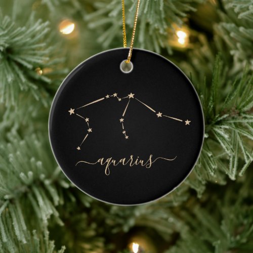 Aquarius Constellation Ceramic Ornament