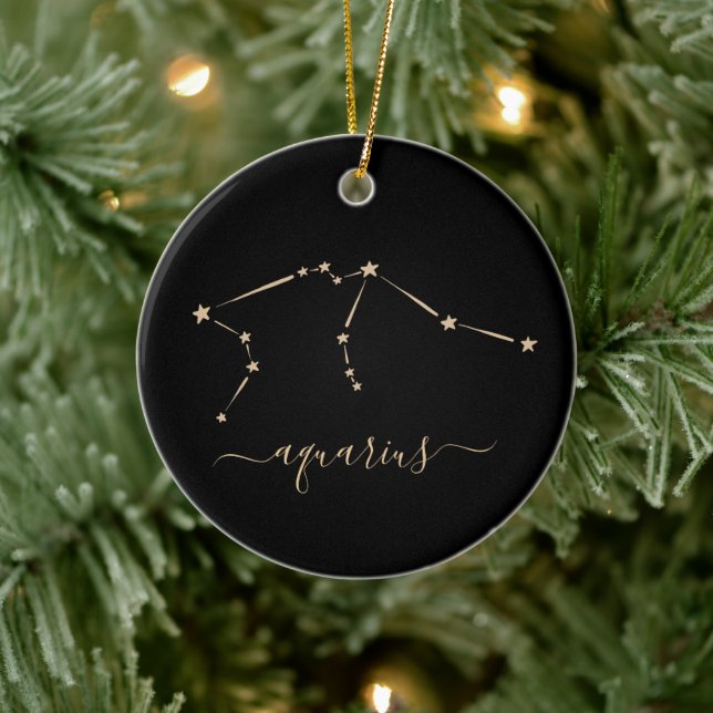Aquarius Constellation Ceramic Ornament (Tree)