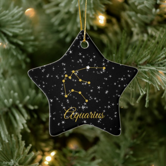 Aquarius Constellation Ceramic Ornament (Tree)