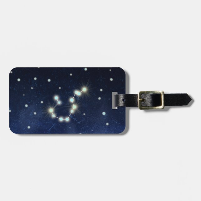 Aquarius Constellation | Custom Name & Address Luggage Tag (Front Horizontal)