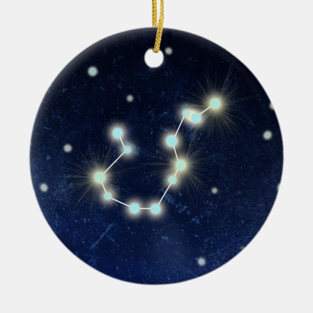 Aquarius Constellation | Custom Name Ceramic Ornament (Front)
