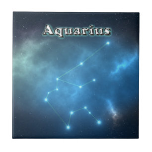 Aquarius constellation tile