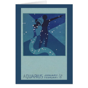Aquarius Constellation, Vintage Zodiac Astrology Cards