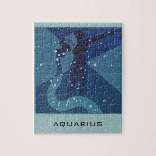 Aquarius Constellation, Vintage Zodiac Astrology Jigsaw Puzzle (Vertical)