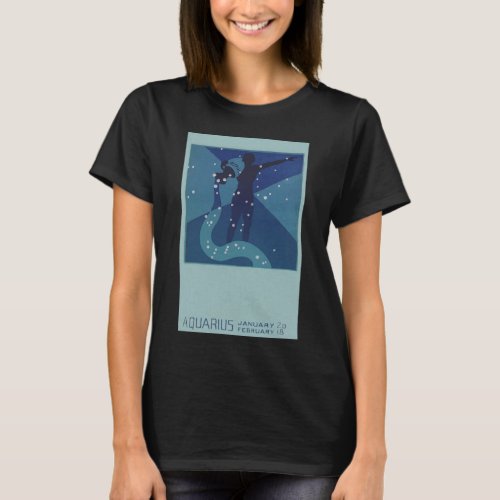 Aquarius Constellation Vintage Zodiac Astrology T_Shirt