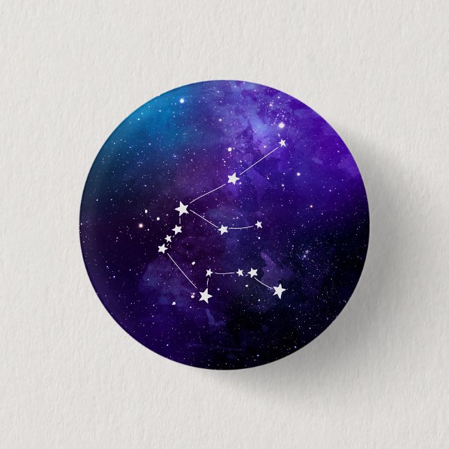 Aquarius Constellation Zodiac Button (Front)