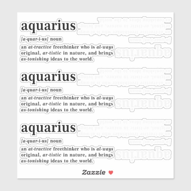Aquarius Definition Aesthetic Astrology Gift Sticker (Sheet)