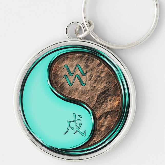 Aquarius & Earth Dog Keychain (Front)