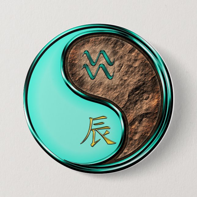 Aquarius & Earth Dragon Button (Front)