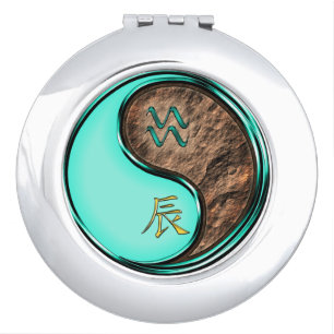 Aquarius & Earth Dragon Compact Mirror