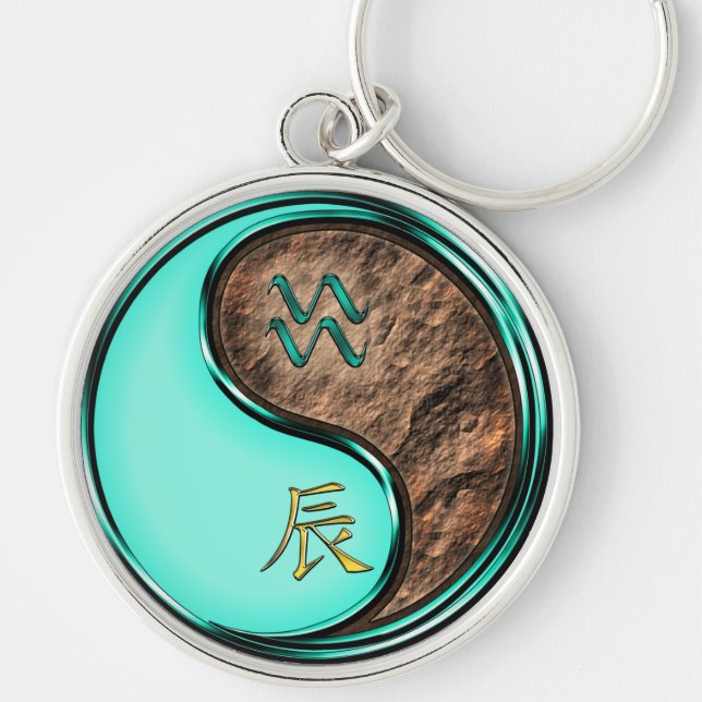 Aquarius & Earth Dragon Keychain (Front)