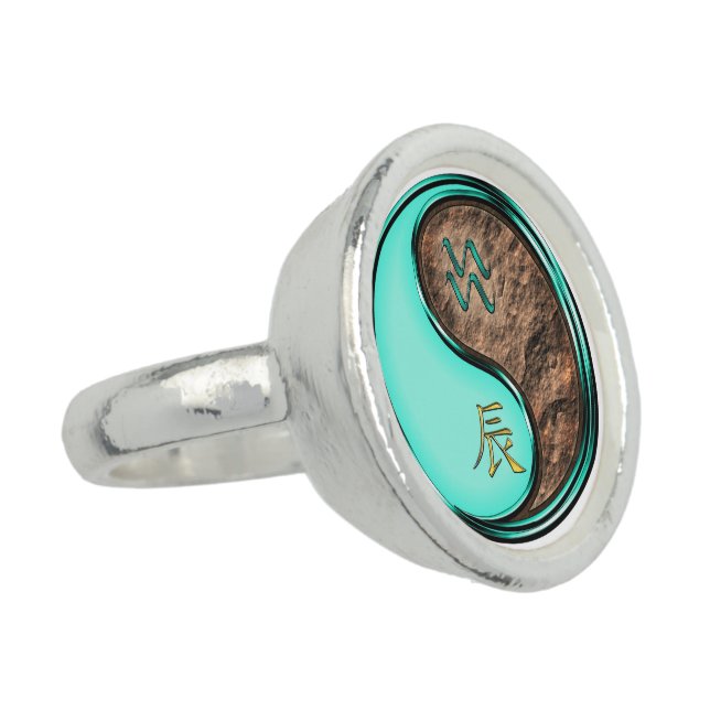 Aquarius & Earth Dragon Ring (Side)