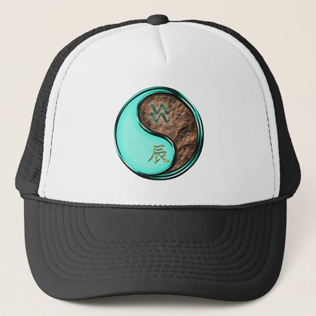 Aquarius & Earth Dragon Trucker Hat (Front)
