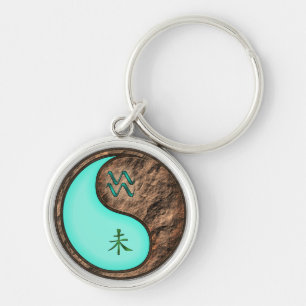 Aquarius & Earth Goat Keychain