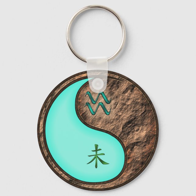 Aquarius & Earth Goat Keychain (Front)