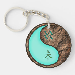 Aquarius & Earth Goat Keychain