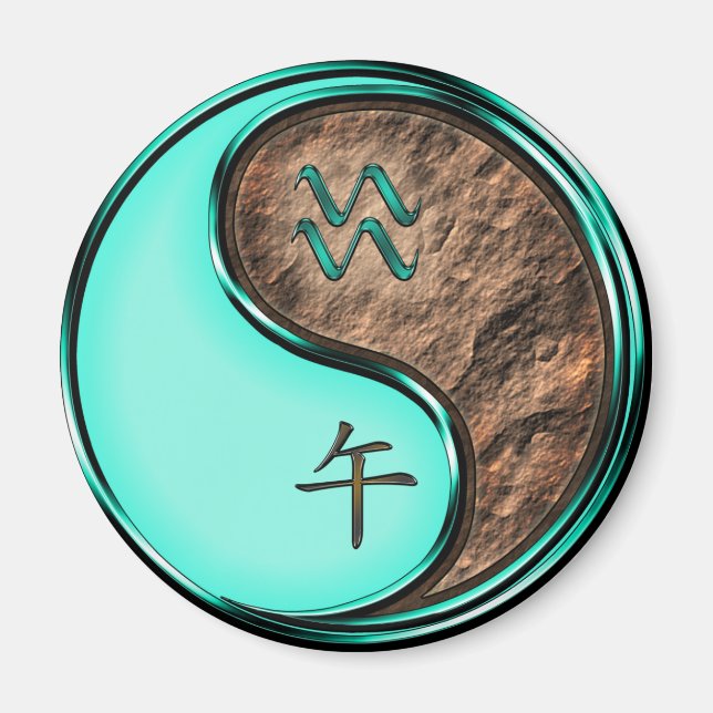 Aquarius & Earth Horse Magnet (Front)