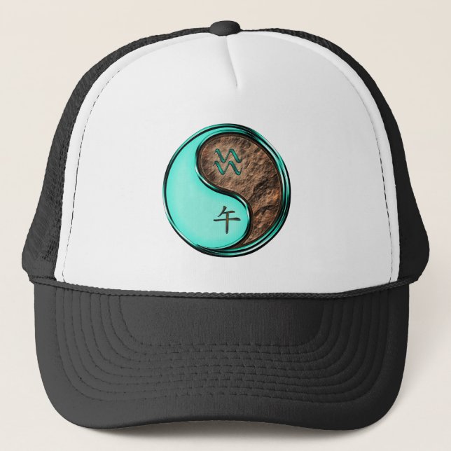 Aquarius & Earth Horse Trucker Hat (Front)