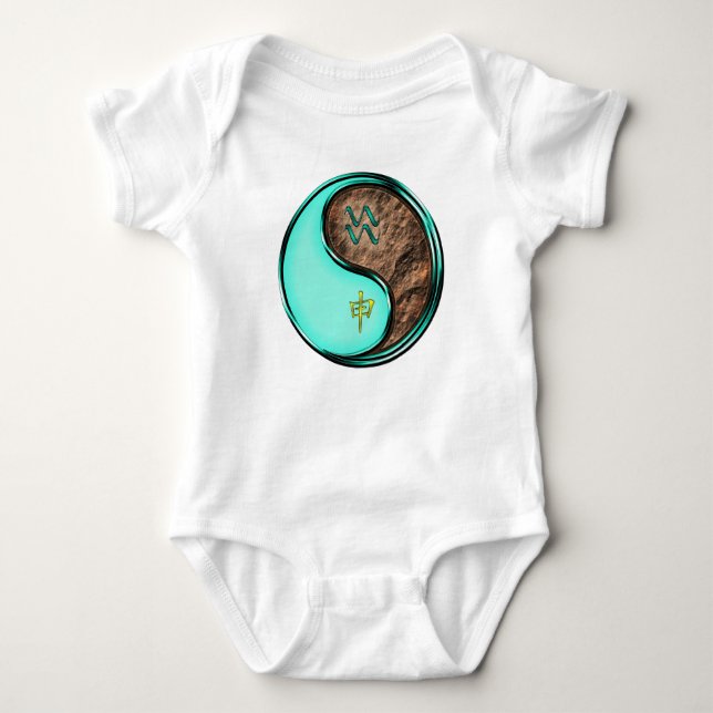 Aquarius & Earth Monkey Baby Bodysuit (Front)