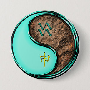 Aquarius & Earth Monkey Button
