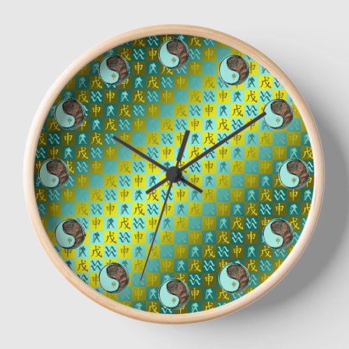Aquarius & Earth Monkey Clock