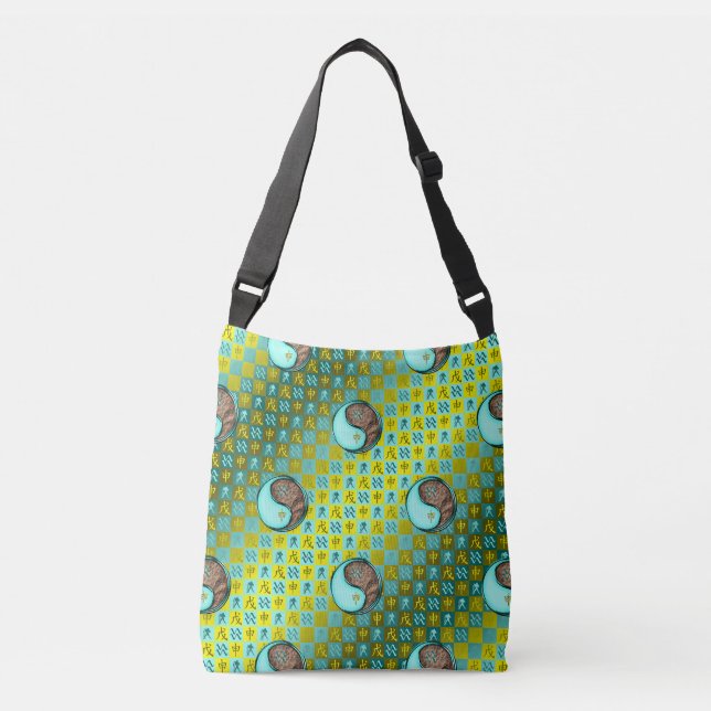 Aquarius & Earth Monkey Crossbody Bag (Front)