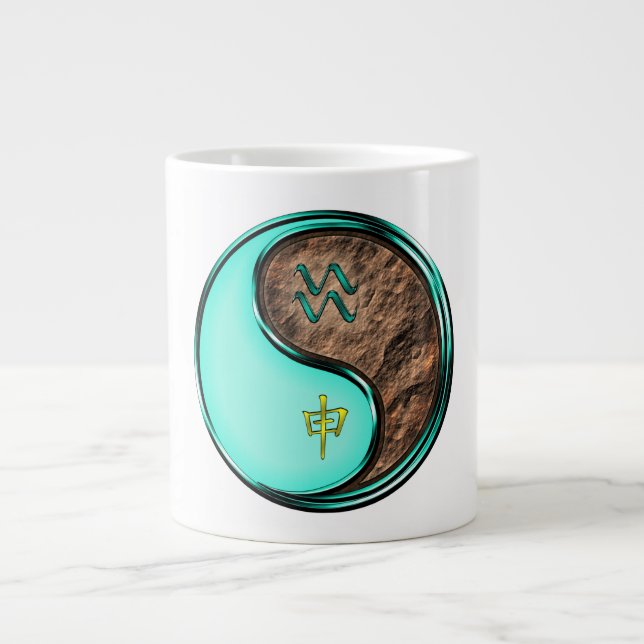 Aquarius & Earth Monkey Giant Coffee Mug (Front)