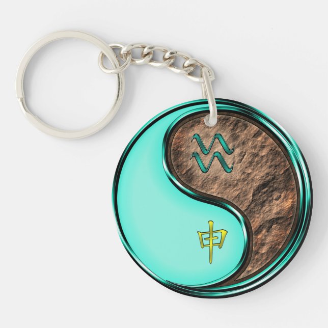 Aquarius & Earth Monkey Keychain (Front)