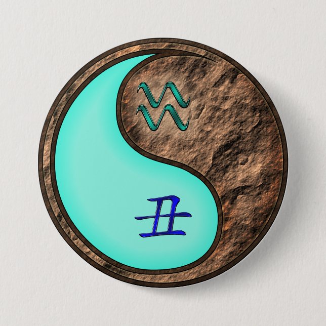 Aquarius & Earth Ox Button (Front)