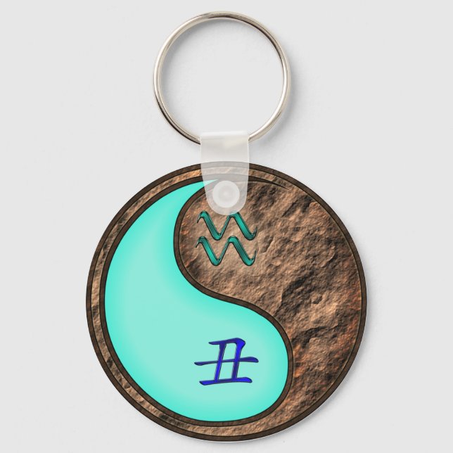 Aquarius & Earth Ox Keychain (Front)
