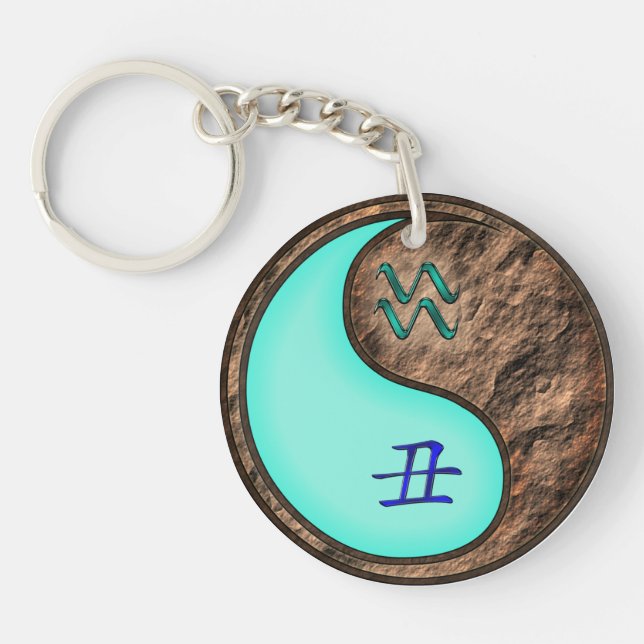 Aquarius & Earth Ox Keychain (Front)