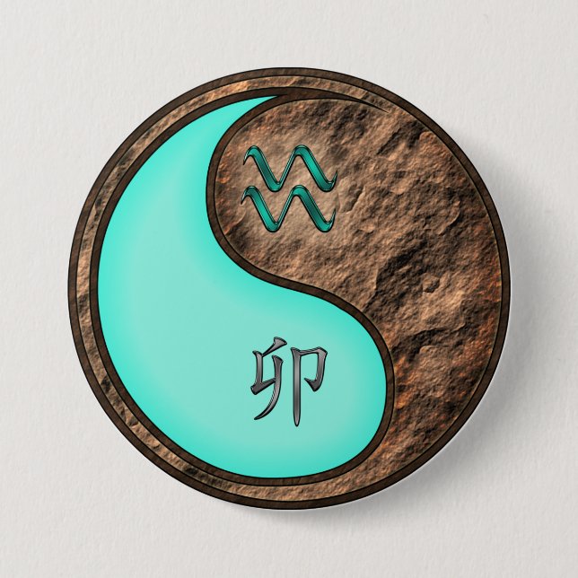 Aquarius & Earth Rabbit Button (Front)