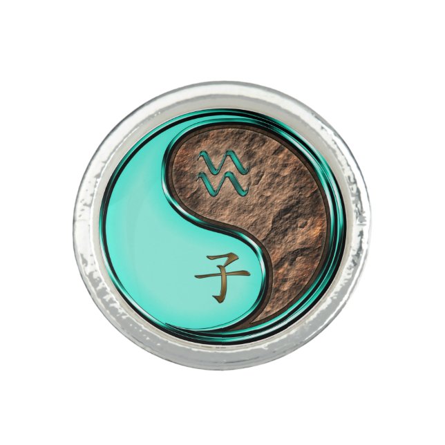 Aquarius & Earth Rat Ring (Front)